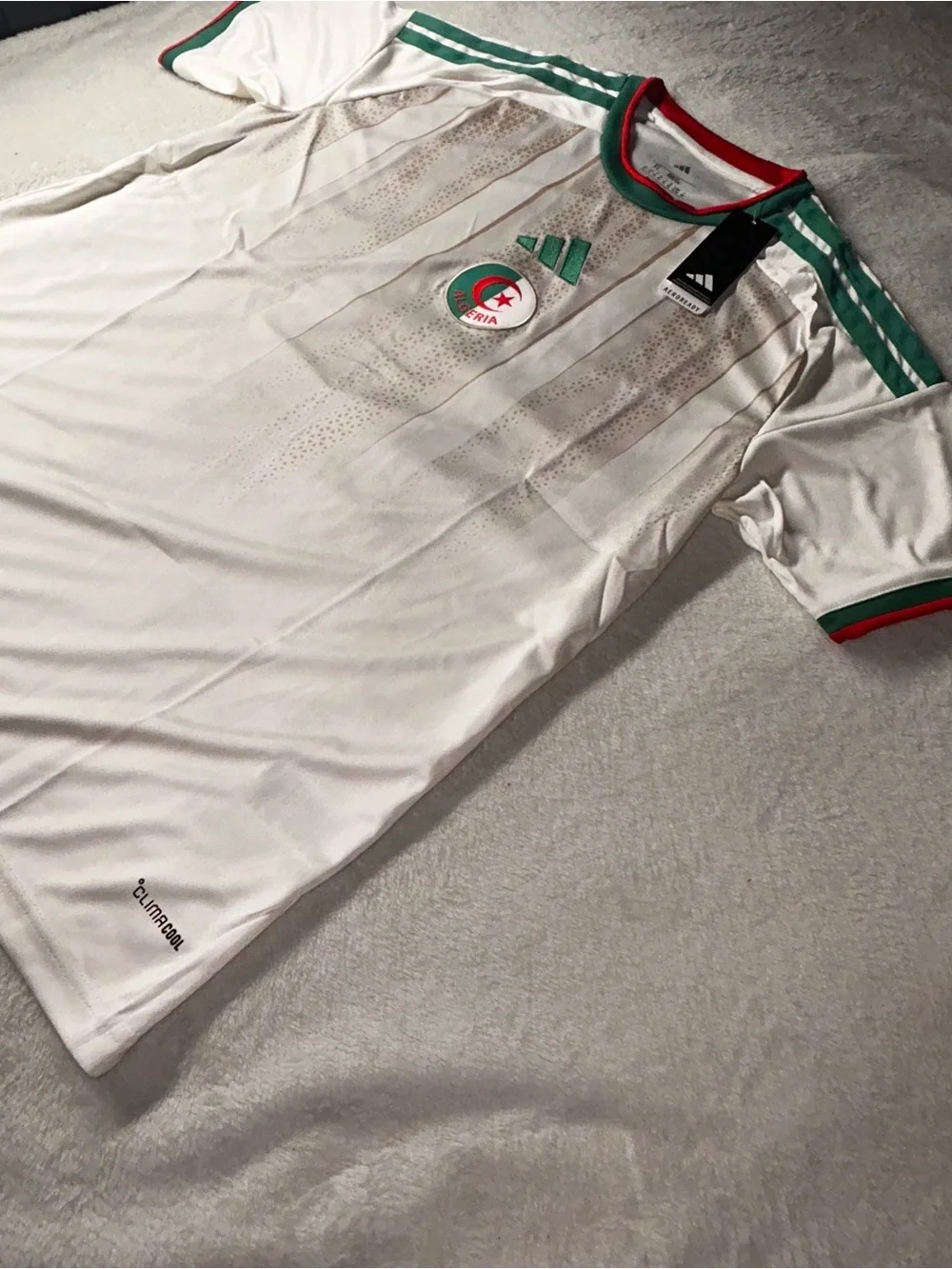 adidas Algeria National Team Soccer Jersey Shirt - White Green Red Size XL